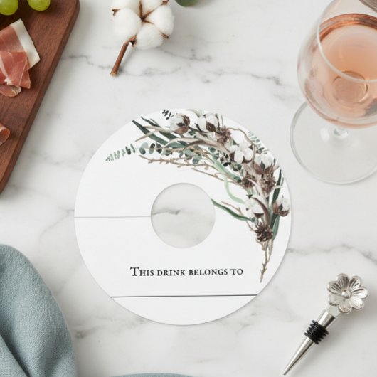 冬コットンクリスマス結婚パーティー ワイングラスタグ