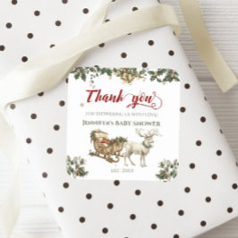 冬サンタベビークリスマスディアベビーシャワー スクエアシール