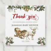 冬サンタベビークリスマスディアベビーシャワー フェイバータグ (正面)