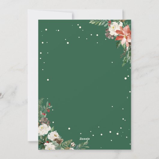 冬シック植物学フローラ3フォトクリスマス シーズンカード (裏面)