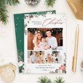 冬シック植物学フローラ3フォトクリスマス シーズンカード