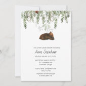 冬シーズンシンプル男の赤ちゃんシャワー招待状 招待状 (正面)