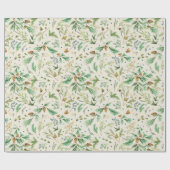 冬ジュニパー松のギフトラップが白 ラッピングペーパー (フラット)