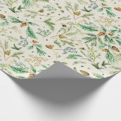 冬ジュニパー松のギフトラップが白 ラッピングペーパー (角)