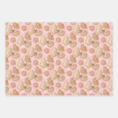 冬ジンジャーブレッドかわいい星おもしろいクリスマス ラッピングペーパーシート (正面3)