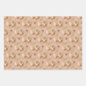 冬ジンジャーブレッドかわいい星おもしろいクリスマス ラッピングペーパーシート (正面)