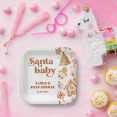 冬ジンジャーブレッドクリスマスクッキーベビーシャワー ペーパープレート (パーティー)