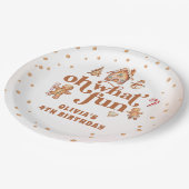 冬ジンジャーブレッドクリスマスクッキー誕生日パーティー ペーパープレート (アングル)