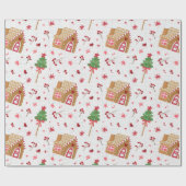 冬ジンジャーブレッドハウスパターンラッピング紙 ラッピングペーパー (フラット)