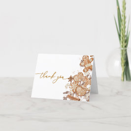 冬ジンジャーブレッド赤ちゃんシャワーサンキューカード サンキューカード