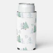 冬スカンジナビアの木の手のパタ絵を描ーン スリム缶クーラー (Seltzer正面)