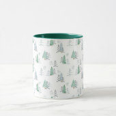 冬スカンジナビアの木の手のパタ絵を描ーン マグカップ (中央)