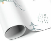 冬スカンジナビアの木の手のパタ絵を描ーン ラッピングペーパー (ロールコーナー)