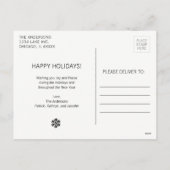 冬スキーのハッピーホリデーズクリスマスポストカード シーズンポストカード (裏面)