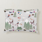 冬スキー山スキー場風景 アクセントクッション (裏面)