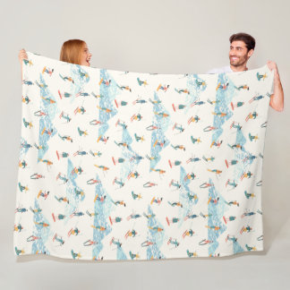 冬スキー雪山パターンスポーツ フリースブランケット