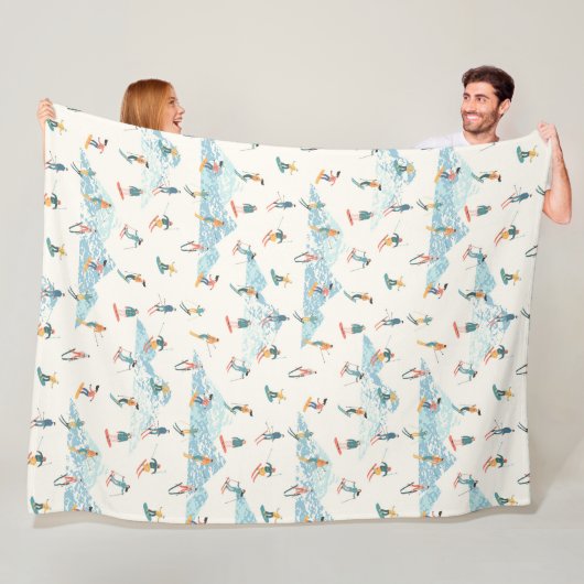 冬スキー雪山パターンスポーツ フリースブランケット (インサイチュ)