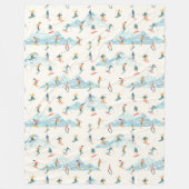 冬スキー雪山パターンスポーツ フリースブランケット (正面)