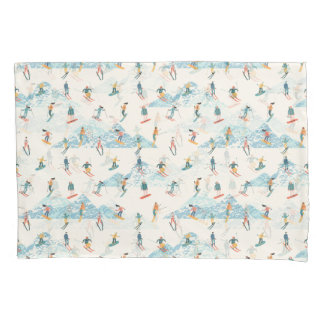 冬スキー雪山パターンスポーツ 枕カバー