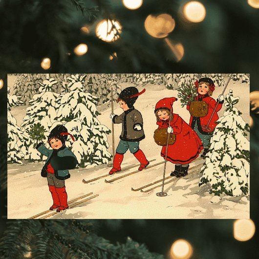 冬スキー 長方形シール