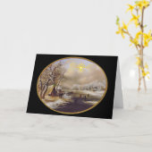 冬スケートで滑るクリスマスイブカード カード (黄色い花)