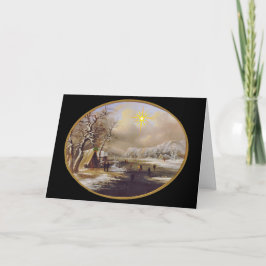 冬スケートで滑るクリスマスイブカード カード