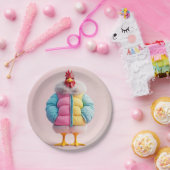 冬スタイリッシュのフグカラフルジャケットの鶏肉 ペーパープレート (パーティー)