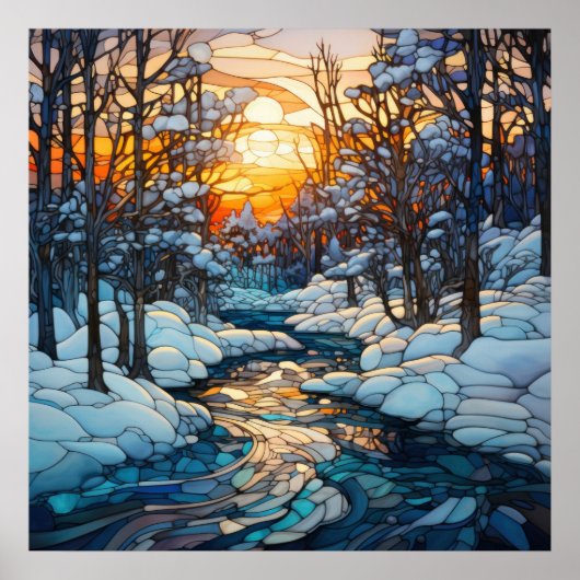 冬ステンドグラスのポスター ポスター (正面)