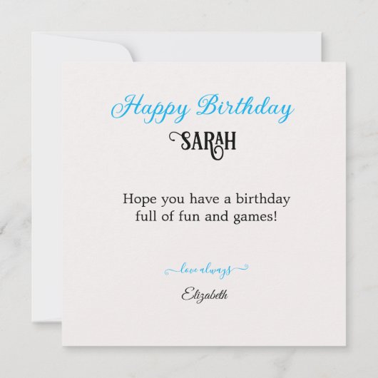 冬スノーボードテーマ子供の誕生日ケーキ カード (裏面)