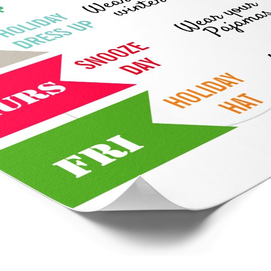 冬スピリットウィークの学校チラシのポスター ポスター (角)