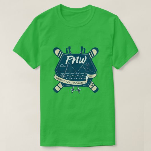 冬スポーツ雪スキー Tシャツ (デザイン正面)