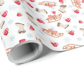 冬チョコレート雪の水の色のパターン名 ラッピングペーパー (ロールコーナー)