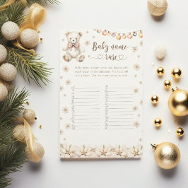 冬テディベアベビー名レース赤ちゃんシャワーゲーム