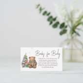冬テディベア赤ちゃんシャワーベビー エンクロージャーカード (スタンド正面)