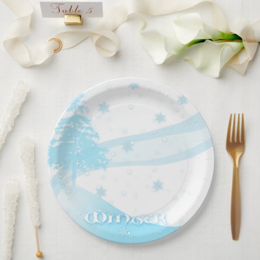 冬テーマ紙プレート ペーパープレート (ウェディング)