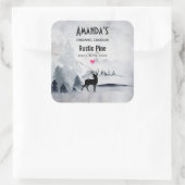 冬トナカイ素朴グレー水色キャンドルソープ スクエアシール (バッグ)