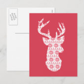 冬ニットのクリスマストナカイのはがき シーズンポストカード (正面/裏面)