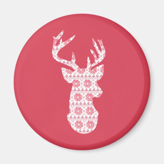 冬ニットのクリスマストナカイ磁石 マグネット (正面)