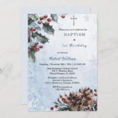 冬バプテスマと誕生日招待状 招待状 (正面/裏面)