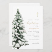 冬バプテスマ招待状クリスマス《キリスト教》洗礼式や命名式 招待状 (正面/裏面)