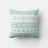 冬パウダーブルーホワイトスノーフレーククリスマス クッション (裏面)