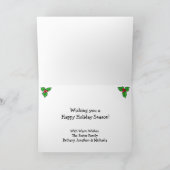 冬パーソナライズされたのクリスマスにかわいいペンギン カード (内部)