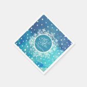 冬パーソナライズされたの雪結婚片 |ナプキン スタンダードカクテルナプキン (角)