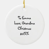 冬パーソナライズされた帽の漫画の猫 セラミックオーナメント (裏面)