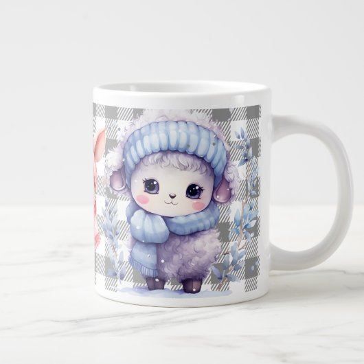 冬パーソナライズされた農動物 ジャンボコーヒーマグカップ (右)