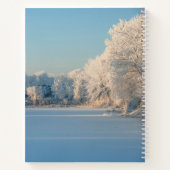 冬パーソナライズされた雪の風景フォトノートブック ノートブック (裏面)