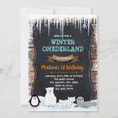 冬パーティー北極テーマ招待状 招待状 (正面)