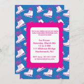 冬パーティー氷スケートで滑る招待状 招待状 (正面/裏面)