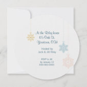 冬パーティー雪片デザイン 招待状 (裏面)