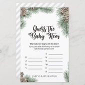 冬ピネコーンベビシャワーゲーム印刷 (正面/裏面)